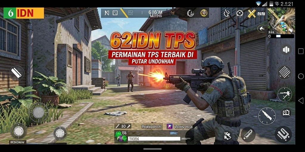 Screenshot gameplay 62IDN menampilkan aksi tembak-menembak yang mendebarkan.