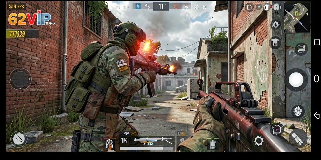 Tangkapan layar dari gameplay mendebarkan 62VIP dengan aksi intens.