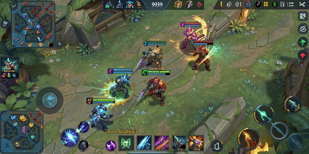 Tangkapan layar menampilkan aksi pertarungan karakter dalam game MOBA.