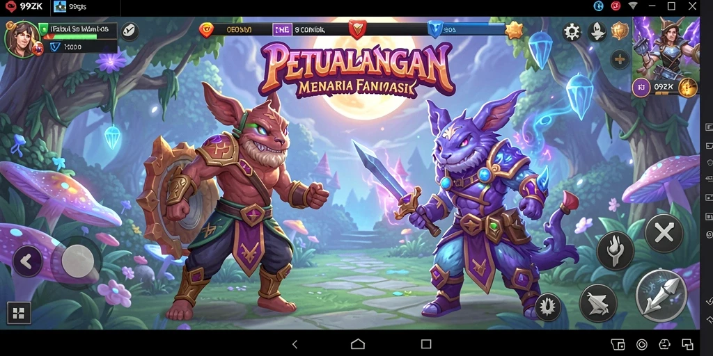 Tampilan gameplay 99ZK yang penuh aksi dan petualangan.