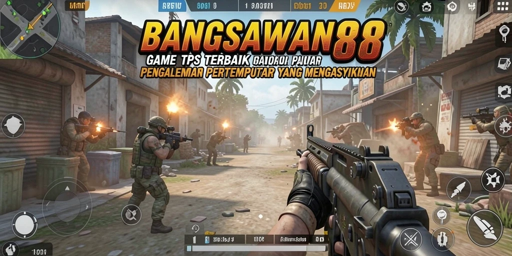 Tangkapan layar BANGSAWAN88 menampilkan aksi pertempuran seru dalam mode TPS.