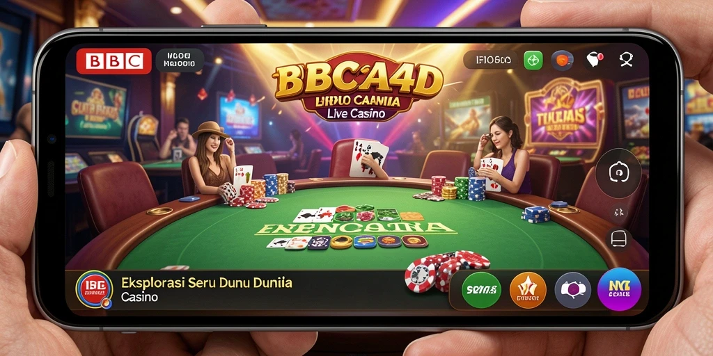 Tangkapan layar gameplay Live Casino BBCA4D yang menampilkan dealer langsung.