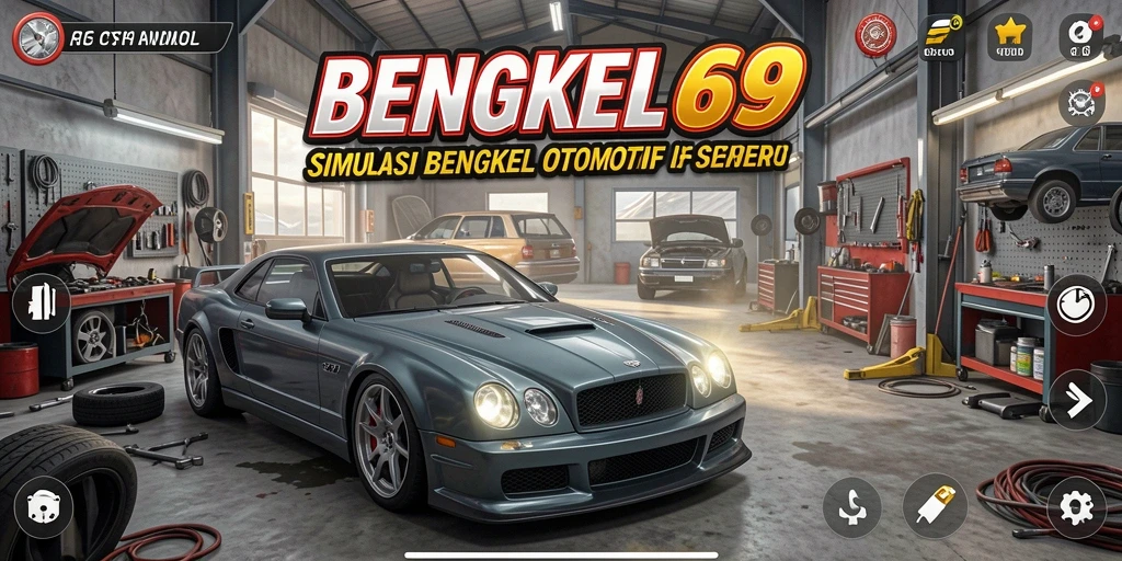 Screenshot BENGKEL69 menampilkan gameplay yang seru saat memperbaiki kendaraan.