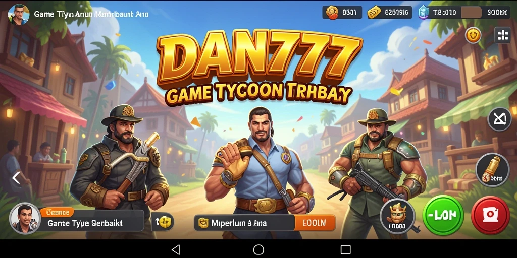Tangkapan layar DAN777 menampilkan gameplay edukatif membangun bisnis Tycoon.