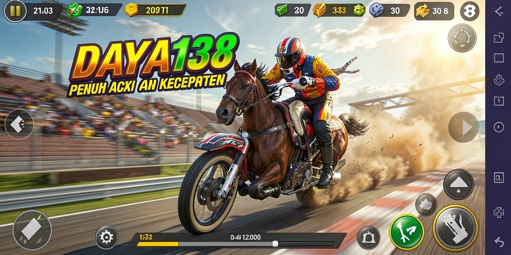 Tangkapan layar gameplay DAYA138 dengan aksi balapan yang mendebarkan.