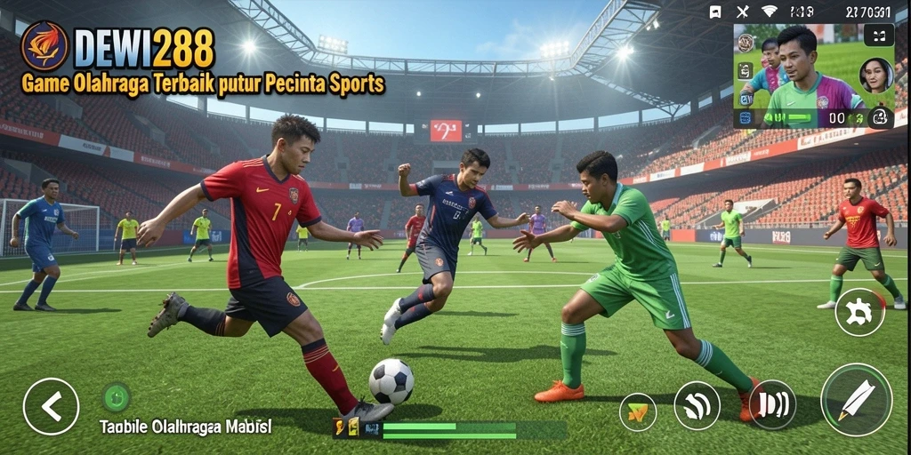Tampilan layar permainan DEWI288 yang mendebarkan saat pertandingan.