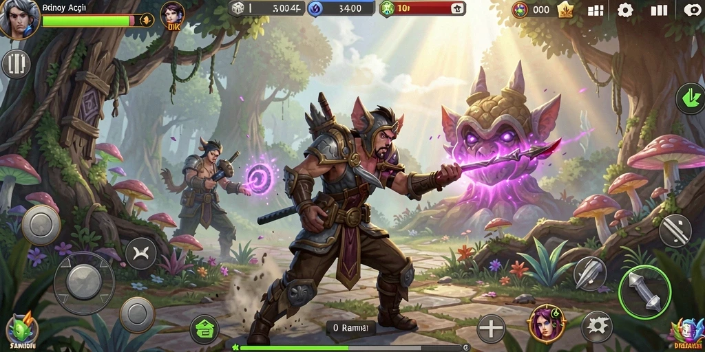 Tampilan gameplay ARPG yang menegangkan di DKK dengan pertarungan spektakuler.