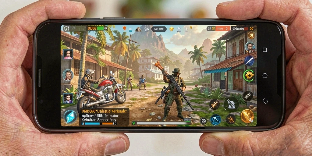 Tampilan utama DMD686 dengan berbagai fitur utilitas yang bermanfaat.