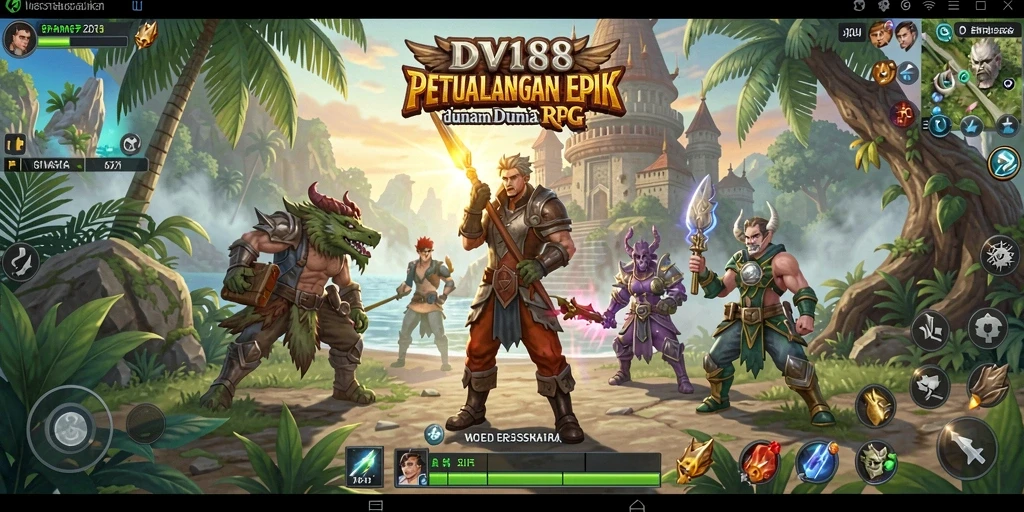 Tampilan aksi seru dalam gameplay RPG DV188.