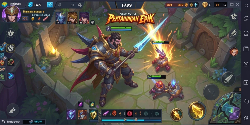 Tangkapan layar gameplay FA99 yang menampilkan aksi pertarungan tim.