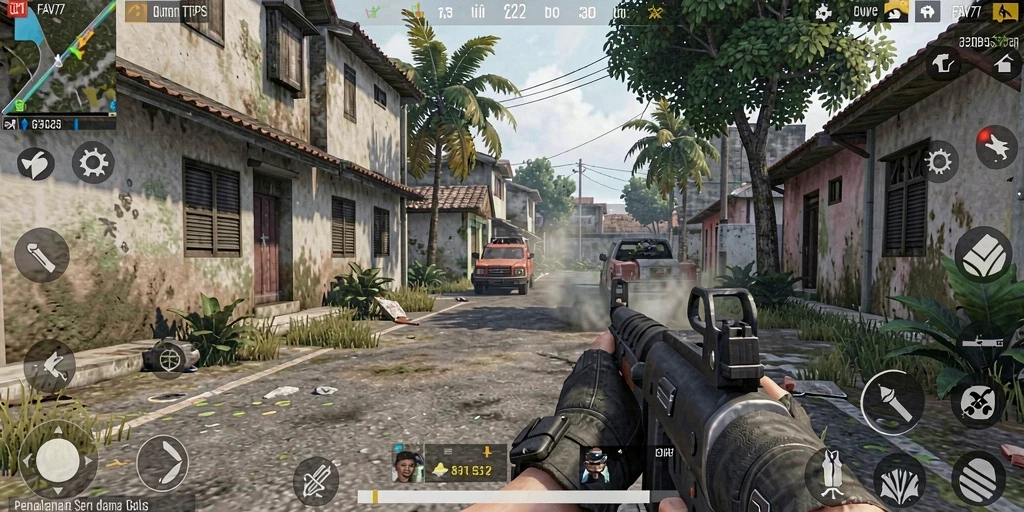 Tampilan gameplay FAV77 yang intens dan seru saat pertempuran berlangsung.