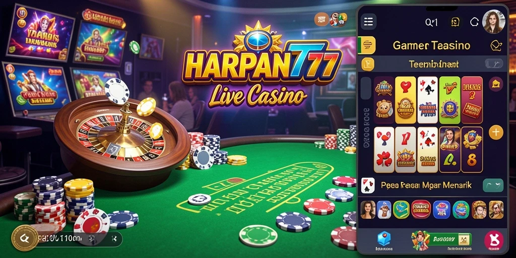 Tampilan gameplay Live Casino yang menegangkan dan menarik di HARAPAN777.