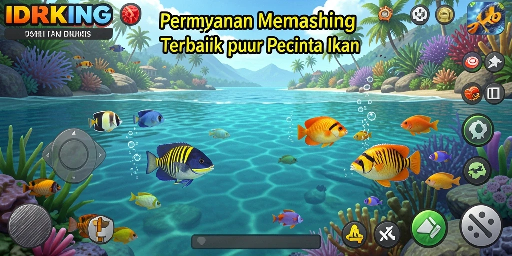 Gameplay menarik IDRKING dengan pengalaman memancing yang seru.