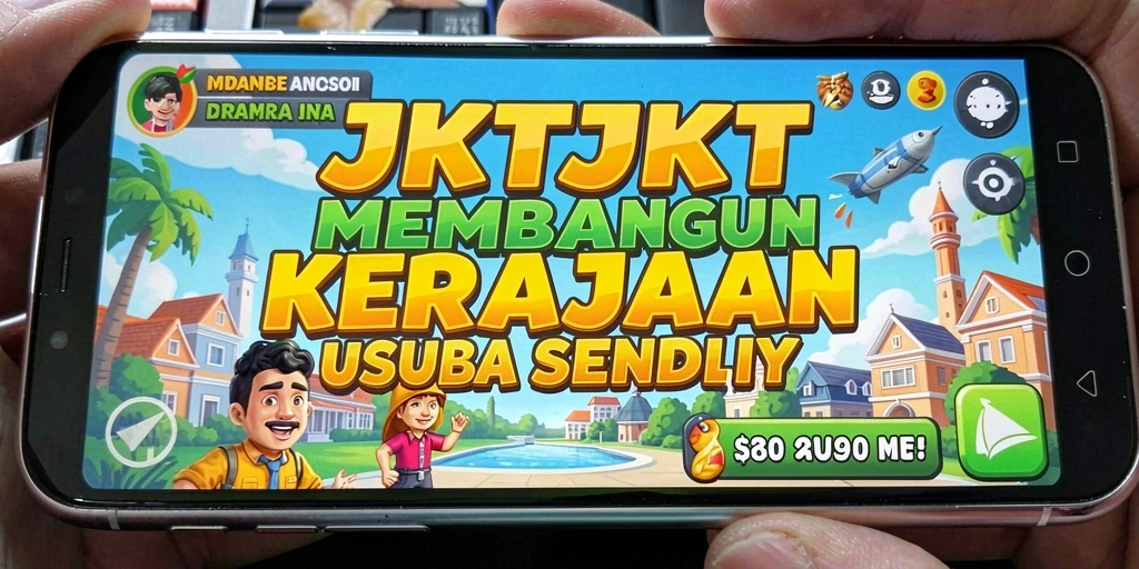 Tampilan gameplay JKTJKT saat membangun bisnis yang sukses.