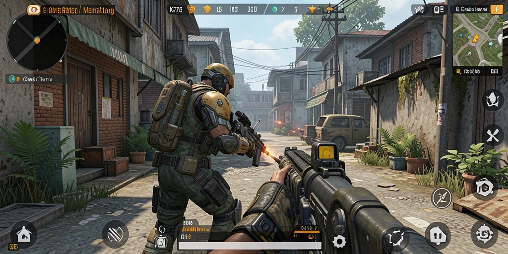 Screenshot gameplay <strong>KG778</strong> menampilkan aksi menegangkan dalam pertempuran TPS.