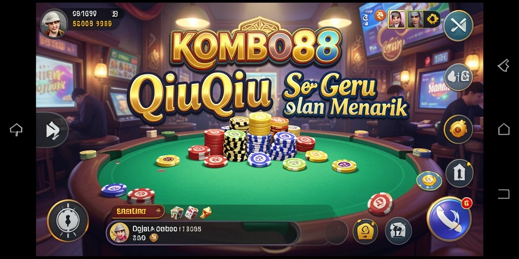 Gameplay seru dalam KOMBO88 saat bermain QiuQiu dengan teman.
