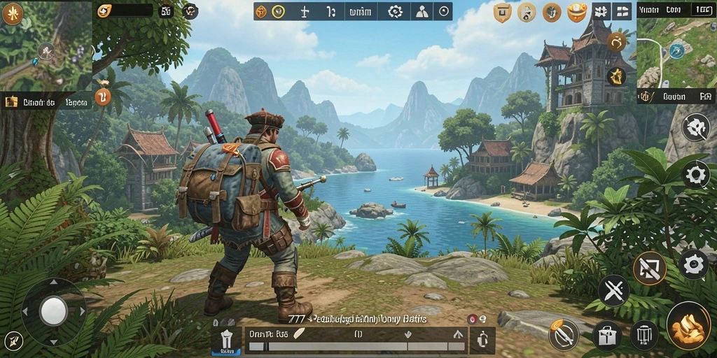 Screenshot gameplay L777 menampilkan eksplorasi dunia terbuka yang menakjubkan.