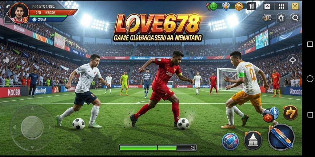 Skrinsut gameplay LOVE678 menampilkan aksi olahraga yang intens dan mengasyikkan.