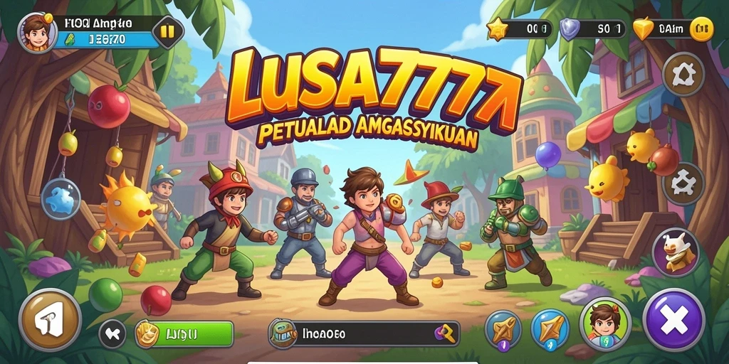 Screenshot LUSA777 menunjukkan gameplay menegangkan dan penuh warna.