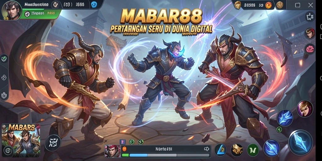 Tampilan screenshot <strong>MABAR88</strong> menampilkan karakter bertarung dalam arena yang mendebarkan.
