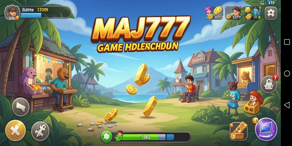 Tampilan gameplay MAJ777 yang menarik dan penuh warna.
