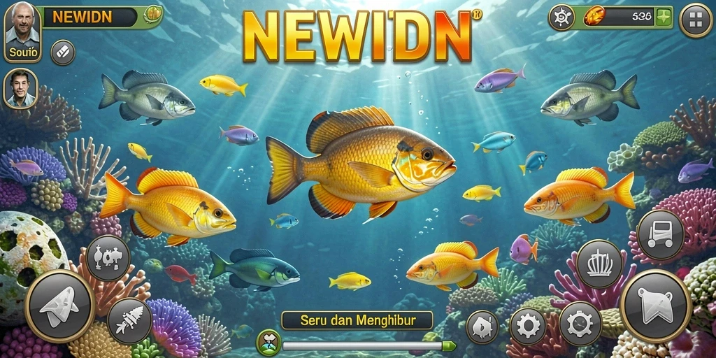 Tampilan gameplay seru dalam permainan Tembak Ikan NEWIDN.