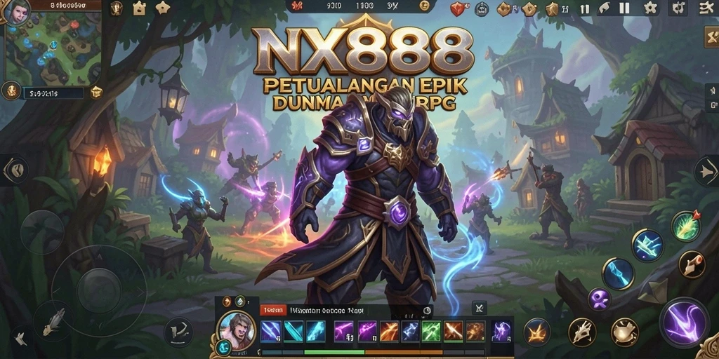 Tangkapan layar gameplay NX888 yang menampilkan pertempuran epik dalam MMORPG.