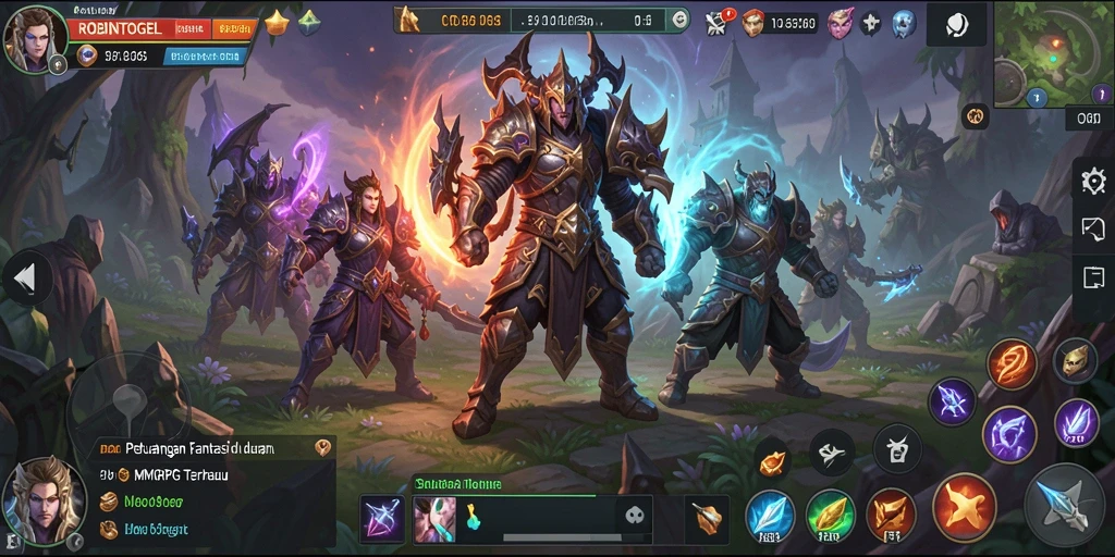 Tampilan menarik dari gameplay ROBINTOGEL dalam mode MMORPG.