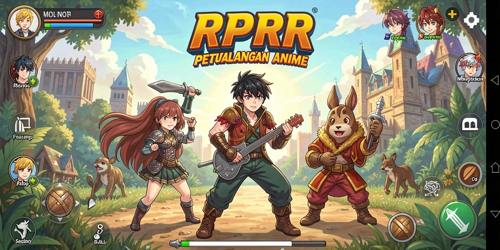 Tampilan gameplay yang menawan dalam RPRR dengan karakter Anime.