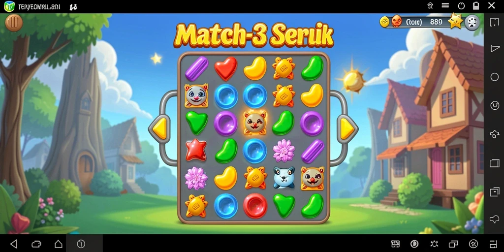 Tampilan gameplay menarik dari RR89 saat mencocokkan blok warna.