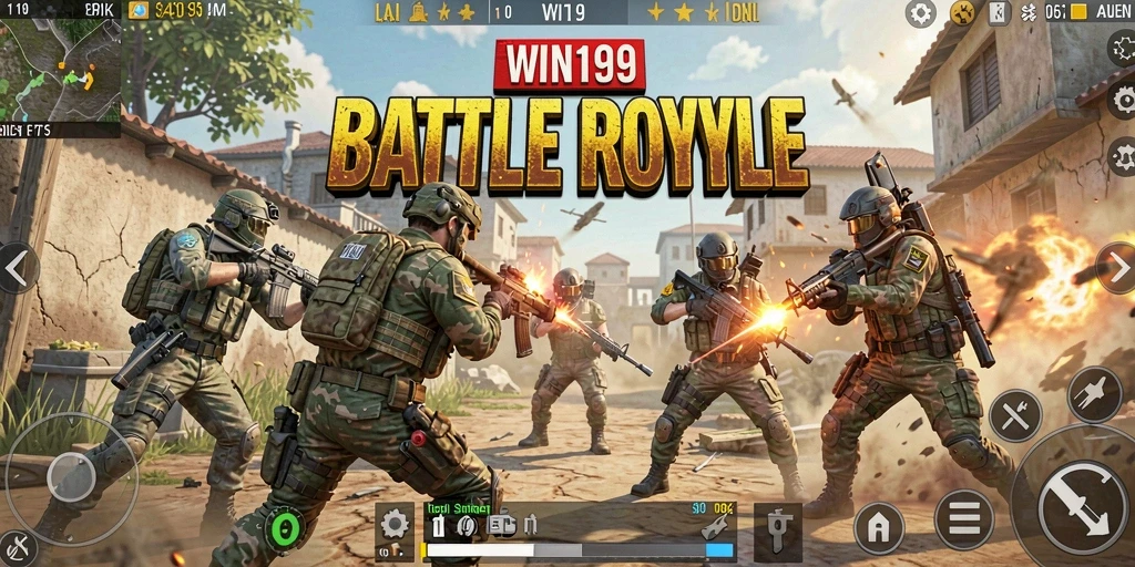 Gameplay Battle Royale yang menegangkan dan adiktif di WIN199.