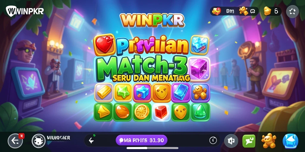 Screenshot gameplay WINPKR yang penuh warna dan menyenangkan.